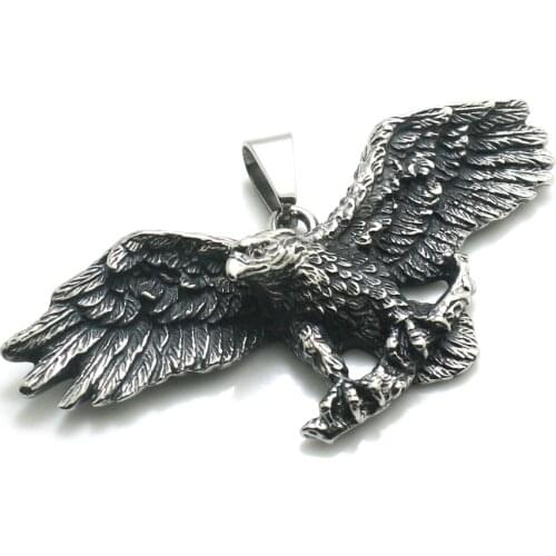 Mens 316L Stainless Steel Cool Punk Gothic Big Biker Classic Eagle Pendant