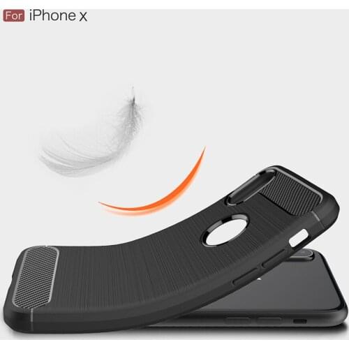 Kolpler Soft TPU case for iphone X 10 case bumper Carbon Fiber Silicone 3D Texture back cover for iphone X cases shell phone bag
