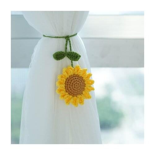 Handmade Sunflower Knitting Set Wool Chrochet Knitting Material Pack DIY Daisy Shape Bag Hanging Acc House Decoration