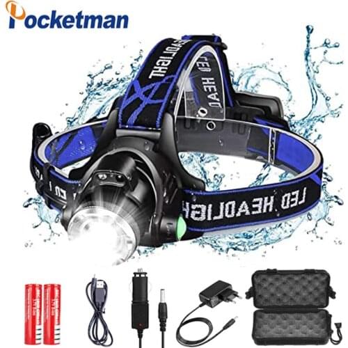 Headlamps 18000lumens Led Headlamp L2/T6 Work Headlight Torch LED Motion Sensor Head lamp by 18650 battery for Fishing Hunting