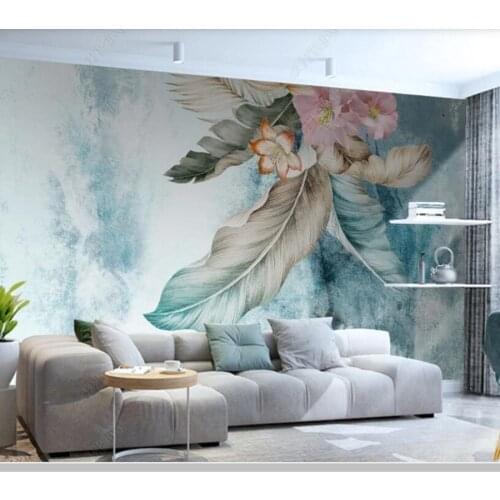 Papel de parede Modern abstract plant leaf 3d wallpaper,living room tv wall bedroom wall papers home decor bar cafe mural