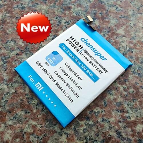 New 3400mAh BM21 Large Capacity Battery for Xiaomi Note 3GB cell phone battery