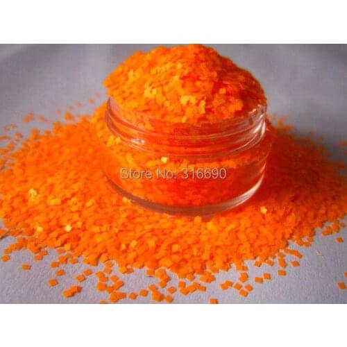 Orange Square 1mm Solvent Resistant Glitter matte neon glitter