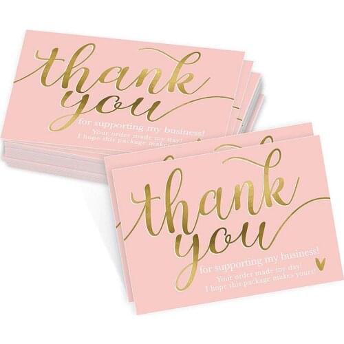 50pcs/lot Thank You Card Thank You For Your Order Cards Praise For Small Business Decor For Shop Gift Packet Postcard
