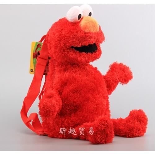 3 Styles Street Elmo Cookie Monster Plush Backpack Big Bird Cartoon Fluffy Bag Stuffed Doll Toy Kids Gifts 46 CM