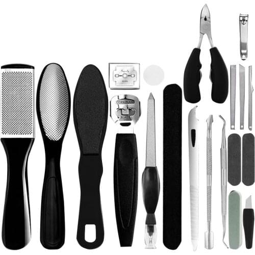 A Complete Set of 20 Pedicure Tools Pedicure Foot Board Frustration Foot Set Nail Scissors Polishing Nail Tools
