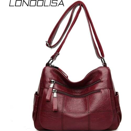 Casual Soft Leather Ladies Hand Bags Designer Luxury Crossbody Bags for Women 2020 Large Capacity Simple Shoulder Messenger Bag