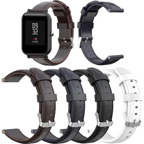 Replacement Smart Sports Watch Band Bracelet Strap Leather 20mm for Amazfit Bip The Fashion Charm of Simple Design Style