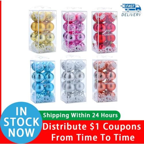 5cm Shaped Christmas Balls/16 Plastic Christmas Balls In Buckets/XMAS Decor/Festives Atmosphere Scene Dress Up Supplies