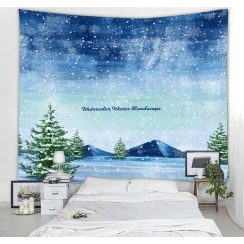 Christmas tapestry Christmas snow scene wall hanging tapestry Bohemian hippie tapestry living room bedroom decoration tapestry