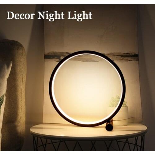 LED Round Desktop Decorative Lights Dimmable Touch Reading Table Lamp Decor Night Light for Bedroom Living Room Bedside Lamp