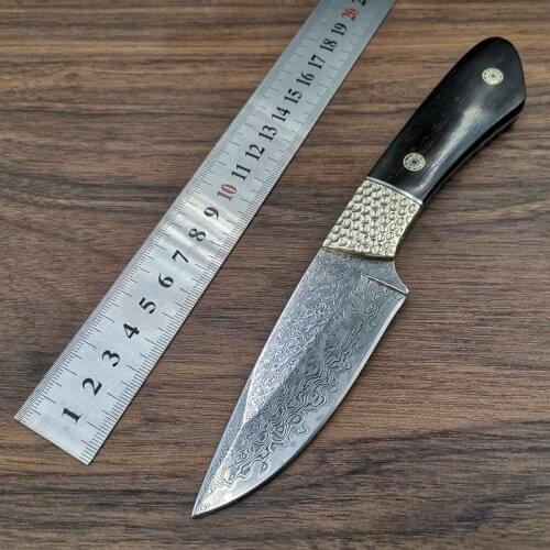 Handmade vg10 Damascus Steel Tactical knives Outdoor Camping Tool knife Survival Knives Fixed Blade Knife with sheath