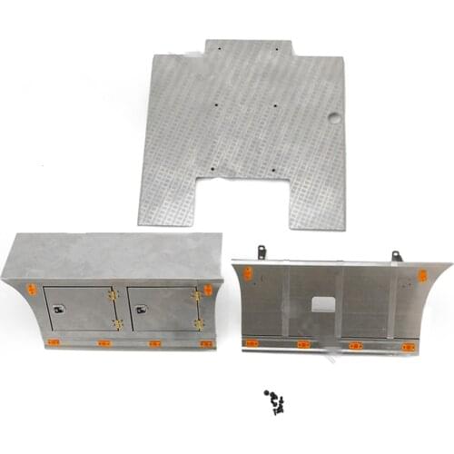 Tamiya Three-Axis tractor Truck Chassis Metal Pedal And Tool-Box Side Skirt With Led Lights Sets For 1/14 RC ACTROS FH16 56360