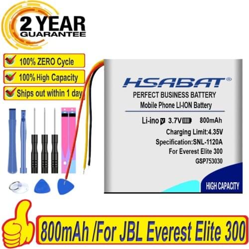 Top Brand 100% New 800mAh GSP753030 Battery for JBL E45BT,Everest Elite 300,Everest Elite E45BT Batteries + free tools