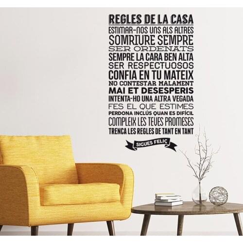 House Rules Stickers Be Happy Vinyl Wall Art Decal Living Room Home Decor Poster House Decoration 36 cm x 58 cm