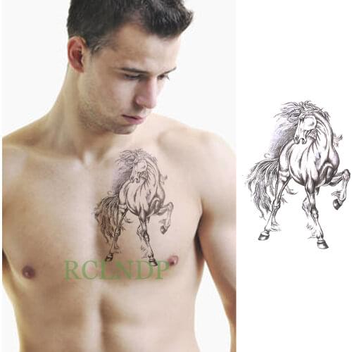 Waterproof Temporary Tattoo Sticker Unicorn Horse Fake Tatto Flash Tatoo Back Leg Arm belly big size for Women girl Men body art