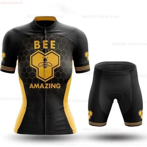 Womens Cycling Jersey Set Summer Skinsuit 2021 Quick Drying Racing Sportwears Bicycle Bike Jersey Set Koszulka Kolarska Damska