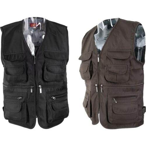 Men Multi-pocket Vest Photography Fishing Travel Outdoor Quick Dry Vest Breathable Waistcoat Jackets for Hiking Camping