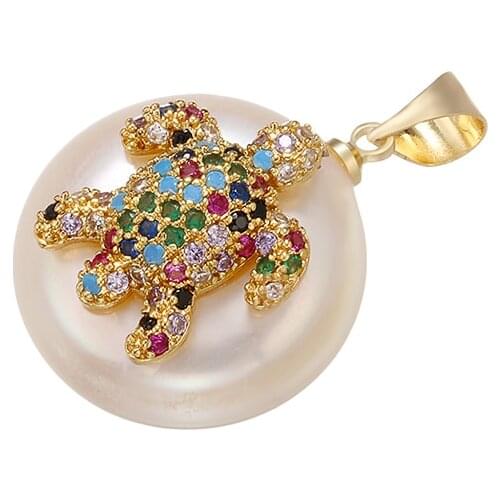 ZHUKOU 17x27mm small animal crystal pearl pendant for women handmade necklace jewelry accessories making findings model: VD626