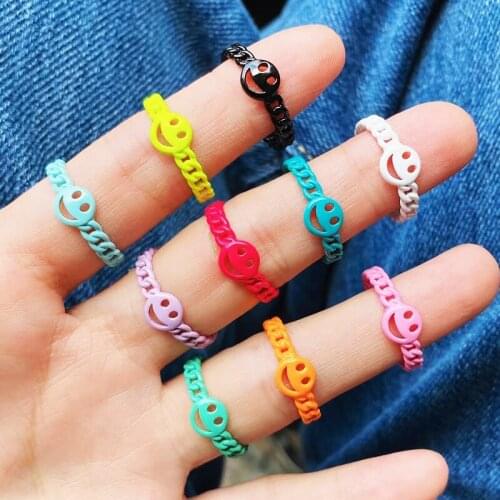 10 Piece Enamel Smile face Rings Mix color rings accessories jewelys jewelry party ring Enamel rings 51745