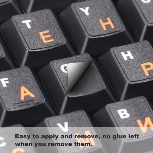 100pcs Russian Keyboard Stickers, Keyboard Replacement Sticker Black Background for Computer Keyboard Desktop keyboard sticker