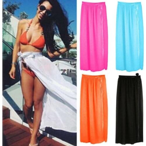 2020 Newest Hot Summer Sexy Slim Leisure Women Beach Bikini Cover up Swim Skirt Wrap Sarong Beachwear chiffon Cover Skirt