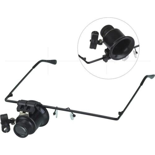 20x LED Light Glasses Watch Repair Antique Stamp Identification Magnifying Glasses Wear Eyed Jewelry Mirro