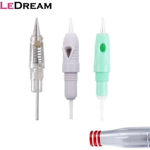 30pcs Sterilized Tattoo Cartridge Needles 1P 1RL 8mm Screw For Semi Permanent Microneedling Microblading Eyebrow Lips Makeup