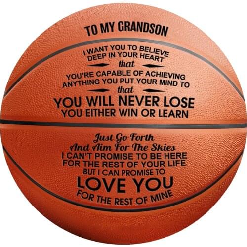 To My Grandson You Basketball Wholesale or retail Cheap Basketball Ball Official Size7 Basketball With Net Bag+ Needle
