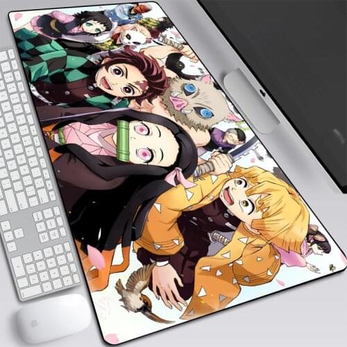 Anime Demon Slayer Kimetsu No Yaiba Large Gaming Mouse Pad Computer Gamer Lock Edge Pad Desk Keyboard Xxl