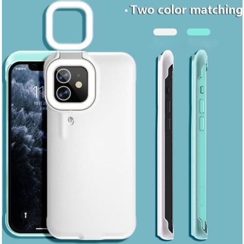 Ring Flash Phone Case for iPhone X XS XR 11 12 Pro Max Taking Photo LED Fill Light Selfie Beauty Ring Flash Glow Cellphone Cover