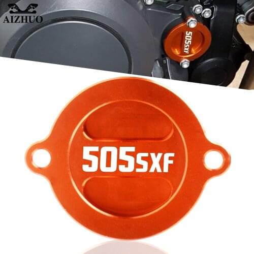 CNC Aluminum Motorcycle Engine Oil Filter Cap Oil Fuel Tank Cover For 505SXF-ATV 505 SXF ATV 2009
