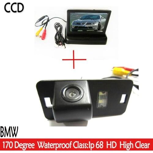 Color CCD Car Rear View Camera for BMW 1357 series X3 X5 X6 Z4 E39 E53 E46 with 4.3 Inch foldable LCD TFT Monitor,Backup Monitor