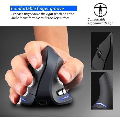 F-35 Mouse Wireless Vertical Mouse Ergonomic Rechargeable 2400 DPI Optional Portable Gaming Mouse for Mac Laptop PC Computer