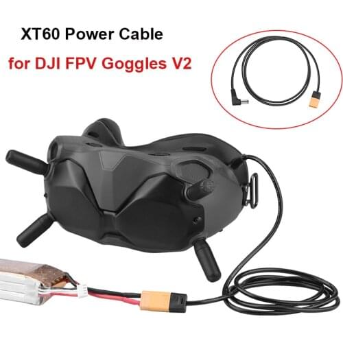 For DJI FPV Goggles V2 Power Cable XT60 to DC Plug Power Supply Connect Battery Cable for FPV Goggles V2 1.2M Power Cable