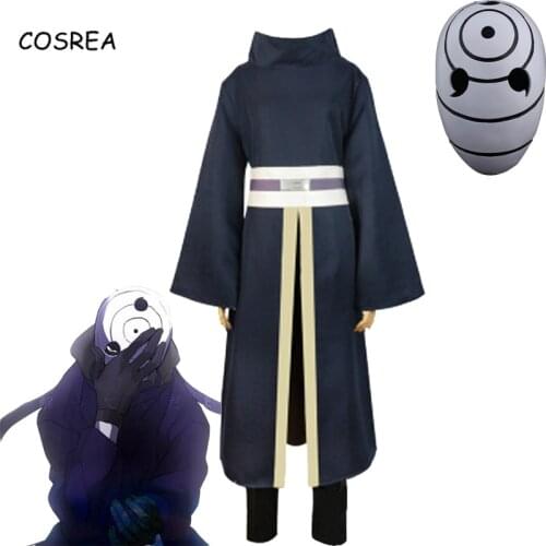 Anime Akatsuki Uchiha Obito Cosplay Costume Adult Men Clothes Shoes Masks Costumes Full Set Props Halloween Carnival Party