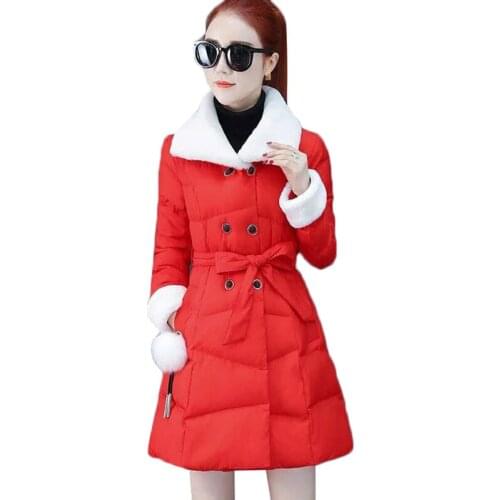 Winter Jacket Women Parker New Fashion Lapel Big Swing Ladies Down Cotton Jacket Slim Plus Size Thicke Warm Female Cotton Coats