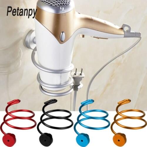 Multi Color Bathroom Organizer Hair Dryer Rack Aluminum Home Wall Mounted Holder Shelf Storage Stand Hooks Drop Shipping 2019