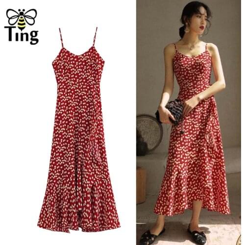Tingfly Sexy sleeveless women dress Boho floral print summer beach dress Ladies a-line backless holiday casual party dress 2020