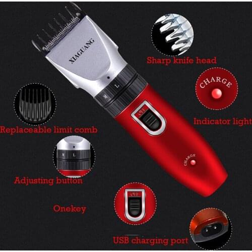 Professional Rechargeable Hair Clipper Electric Hair Trimmer Household Low Noise Haircut Men Shaving Machine Hair Styling Tool