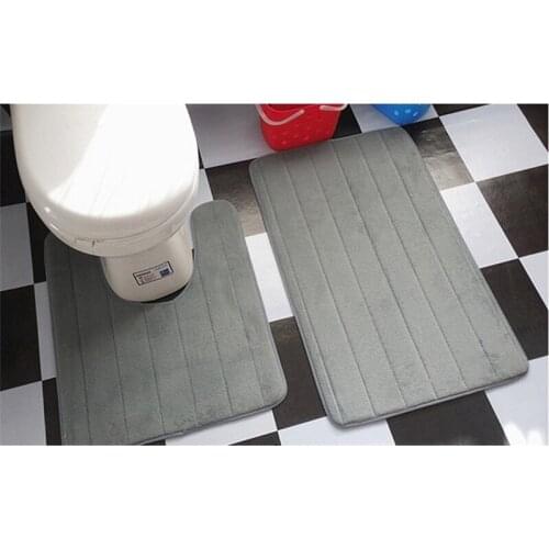 2pcs/set Simple Floor Mat For Toilet U Shape Bathroom Carpet WC Soft Mat Closestool Carpet Tapete Banheiro Bath Footmat Bathroom