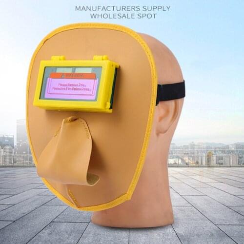 Cowhide welders mask welding mask solar fireproof welding mask cowhide leather welding lens mask welding protective mask