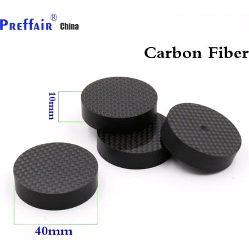 Preffair 8pcs Hifi audio 40mmX10mm Brancd New carbon Fiber Speaker Isolator Spike pad stand nase Amp cone speaker pad