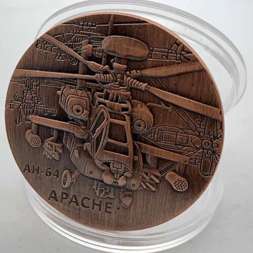 USA Army AH-64 APACHE Air Force Helicopter Commemorative Coin Military Challenge Collectible Gifts