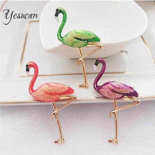 Yesucan Flamingo Brooches For Clothes