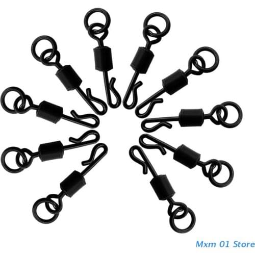 20pcs Quick change swivels Size 8 matt black change carp swivels