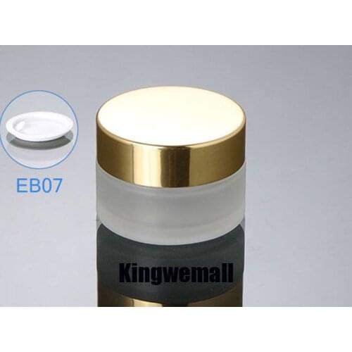 300pcs/lot Frosted glass 20ml Small Cosmetic Bottle mini 20g Empty cream jar Sample Packaging Jars with gold lids