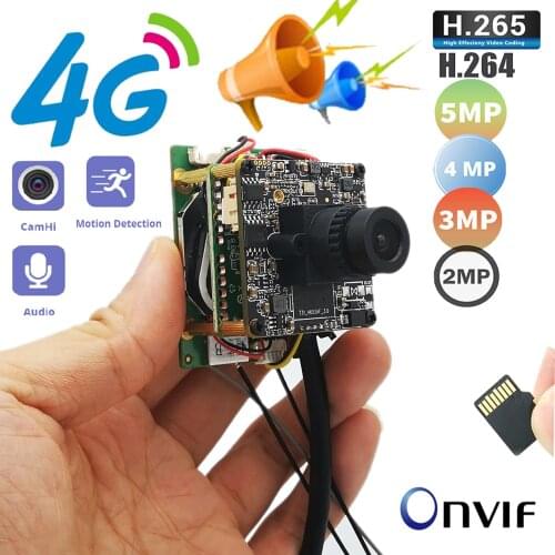 5MP Audio Two-way Voice 4G Camera Module Mini 4G Pin Hole P2P on Vif Audio 3G SIM Module Board Wifi Wireless AP In Speaker Mic