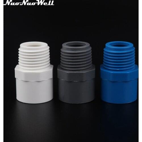 5pcs PVC Male 1/2" thread to 20mm Straight Connector Garden Irrigation Pipe Adapter 1/2 inch PVC Pipe Connector Aquarium Joints