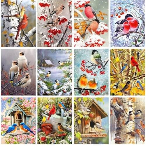 Full Square Round Diamond Painting Birds 5D Diy Diamond Embroidery Animals Rhinestones Mosaic Sale Home Wall Decoration Gifts